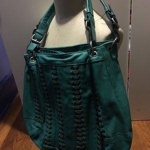 vegan turquoise shoulder bag