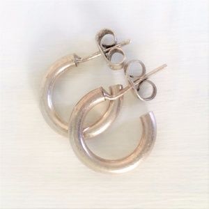 .925 stamped solid sterling silver hoop earrings