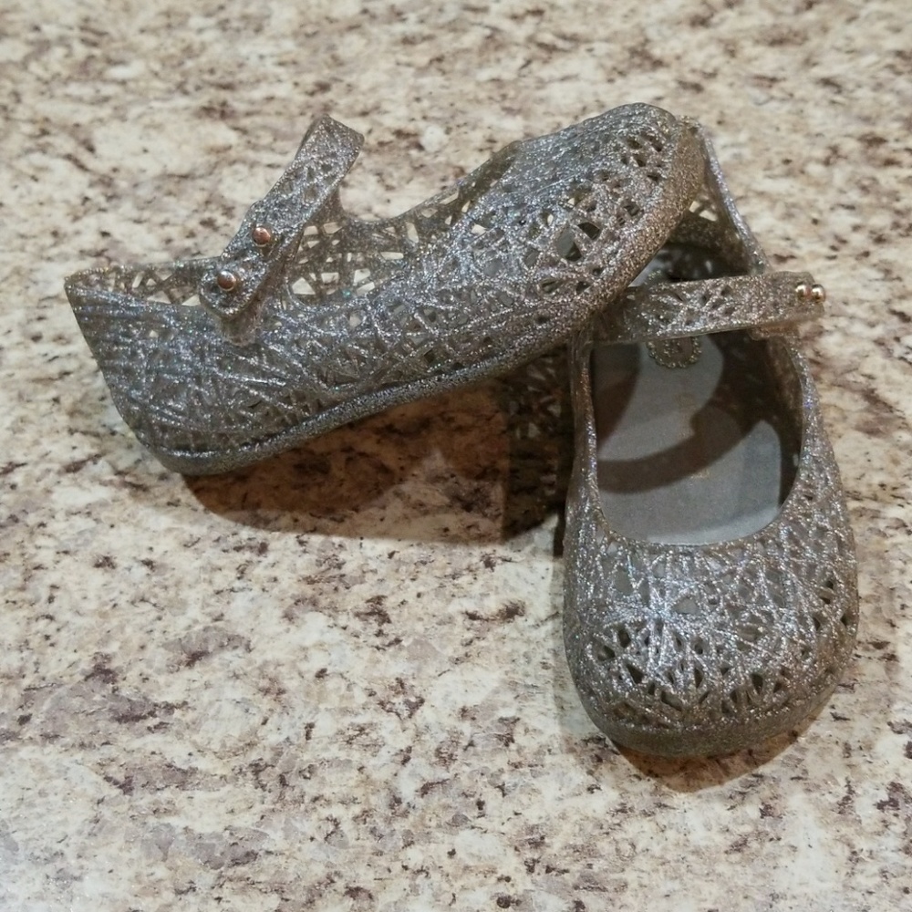 Mini Melissa Campana Mary Jane Flats glitter jelly