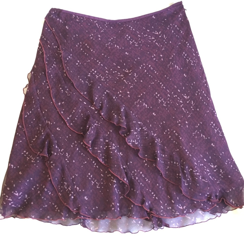 🔥SALE NWT Ann Taylor Petites Purple Silk Skirt