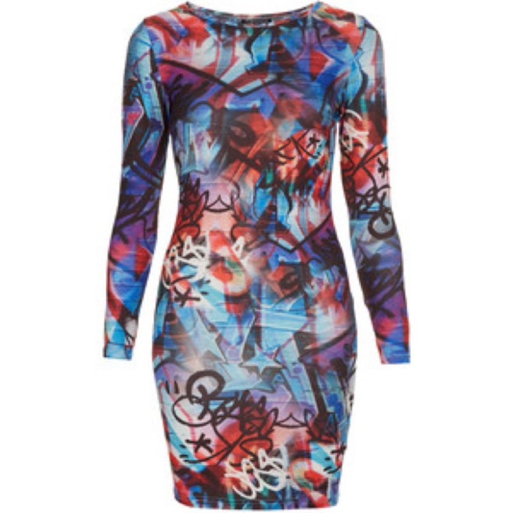 NWT TOPSHOP GRAFFITI BODYCON (S)