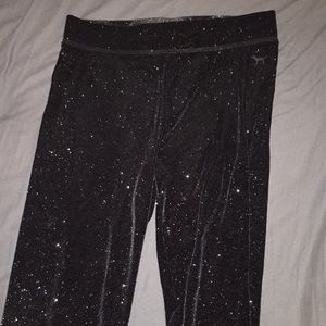 VS PINK Velvet High Waisted Glitter Leggings
