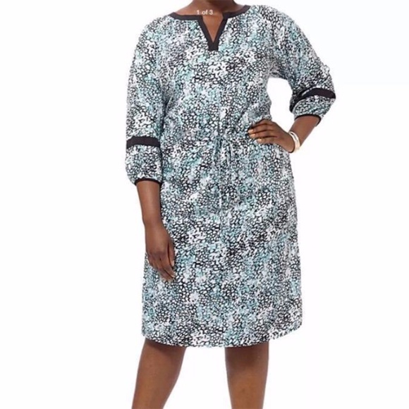 Spruce & Sage Shift Geometric Black White Dress 10 - Picture 1 of 8