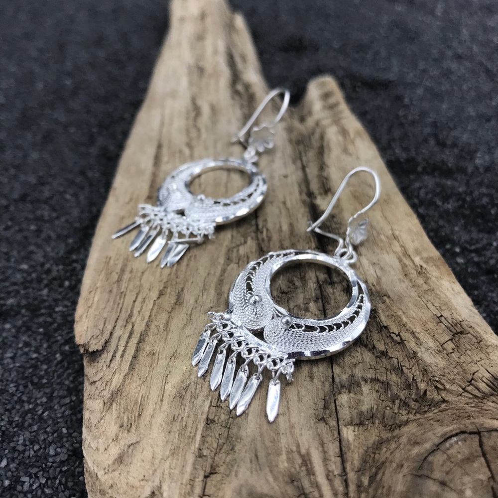 .925 Sterling Silver Filigree Earrings
