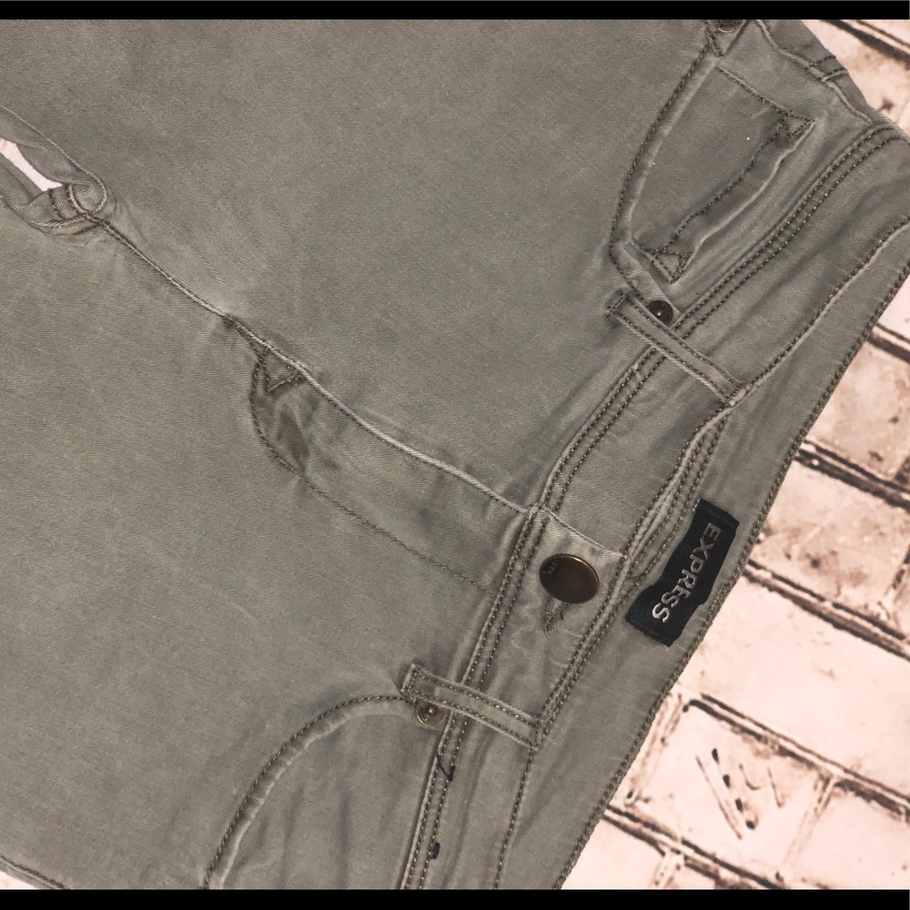 Express olive denim Sz 0