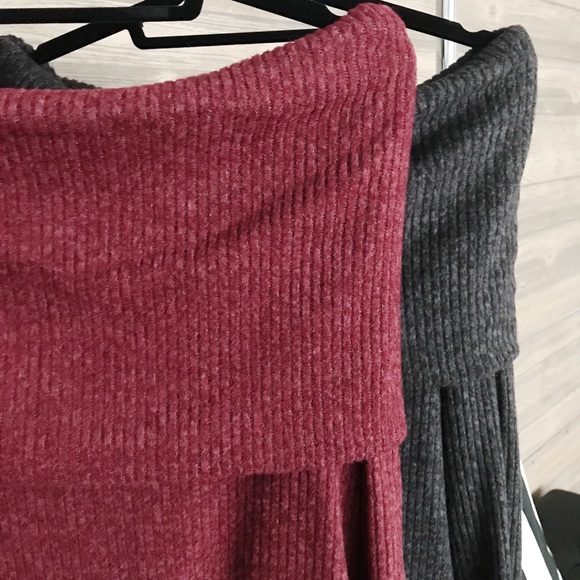 LAST 1 • Off Shoulder Charcoal Sweater / Dress - Picture 4 of 4