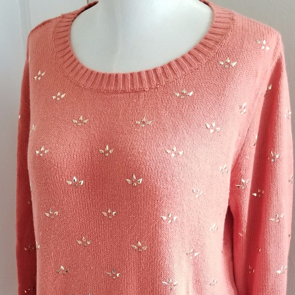 Orange Jeweled Sweater
