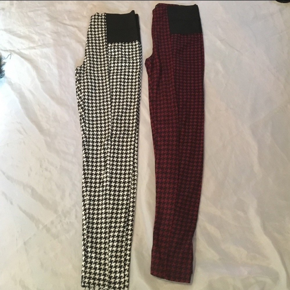 Two pair of houndstooth pants.