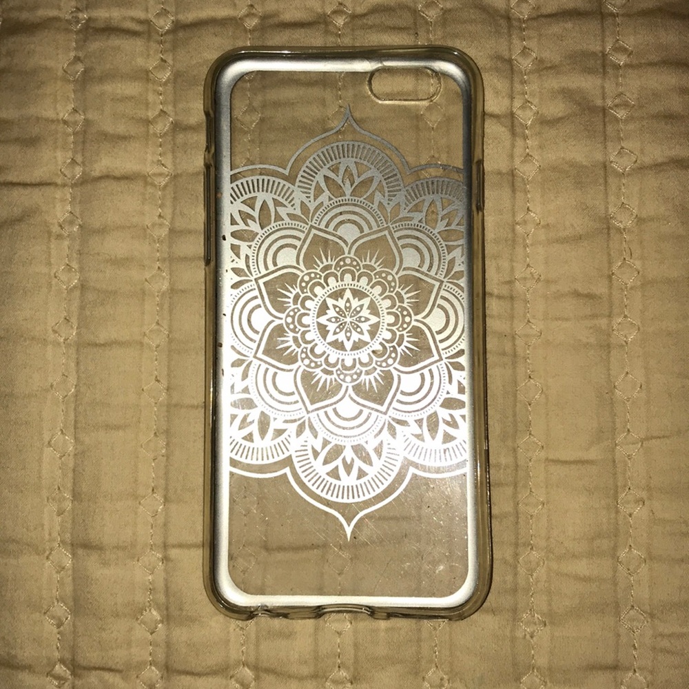 iPhone 6 silver mandala phone case