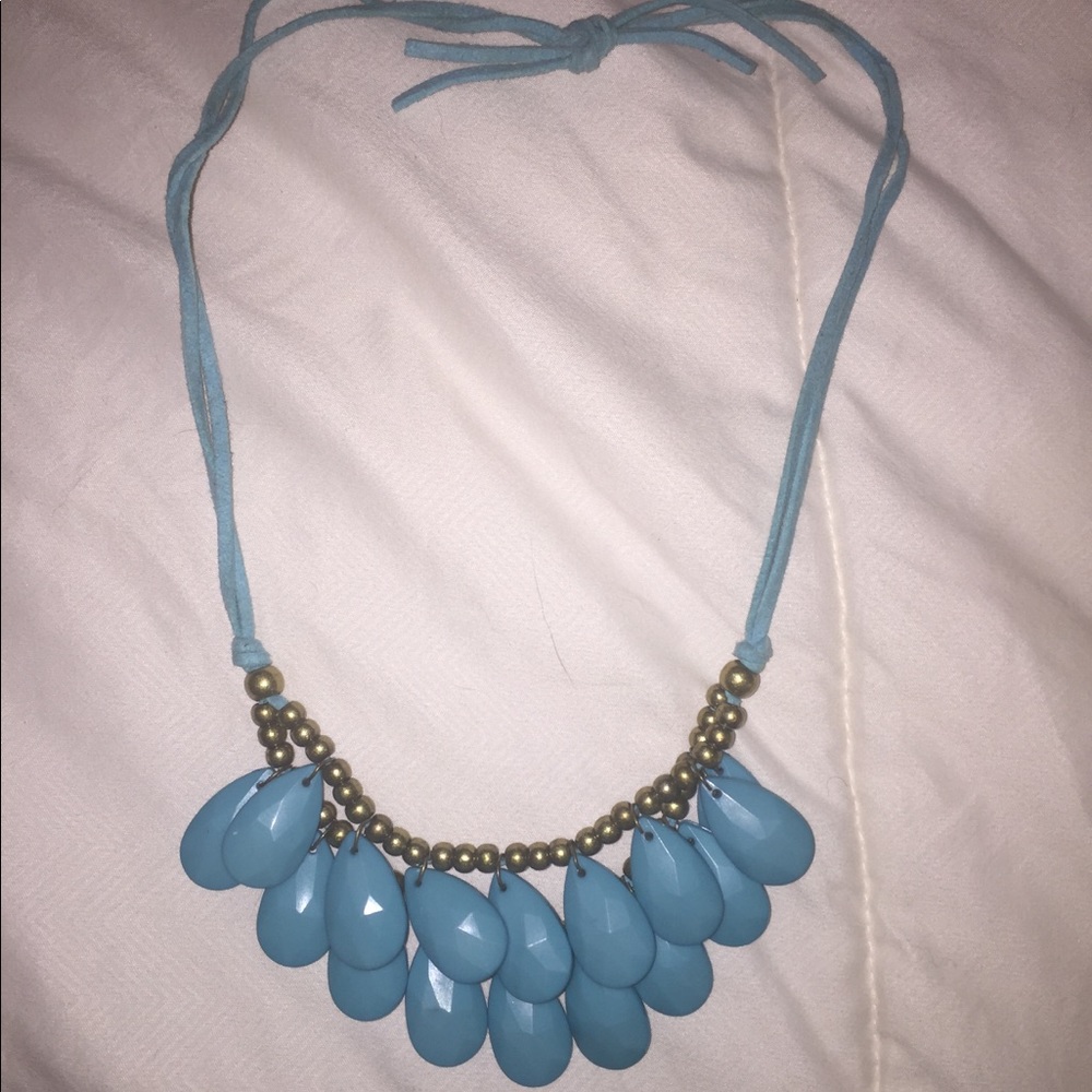 Blue teardrop necklace