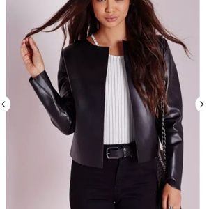 Black "leather" shell jacket/cardigan
