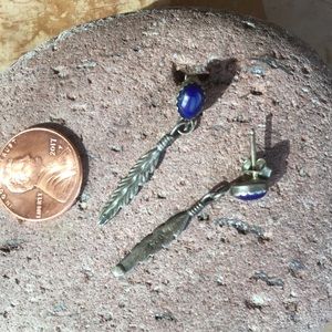 Silver feather earrings