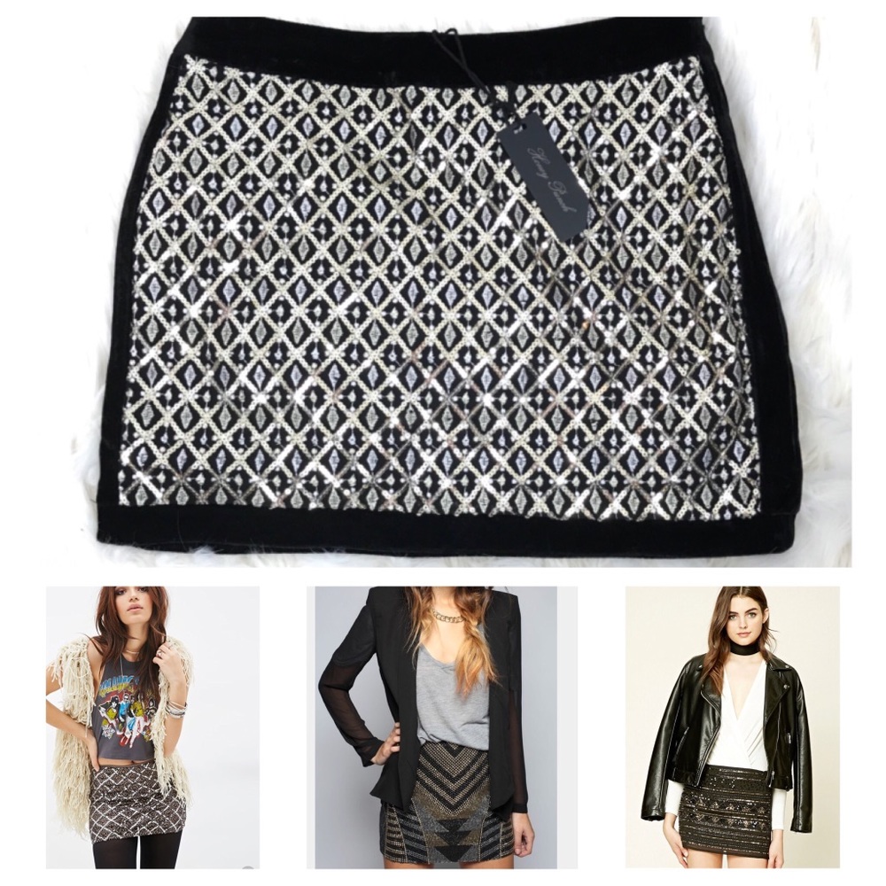 🎈SALE 🎈Geo Patterned Sequin Mini Skirt