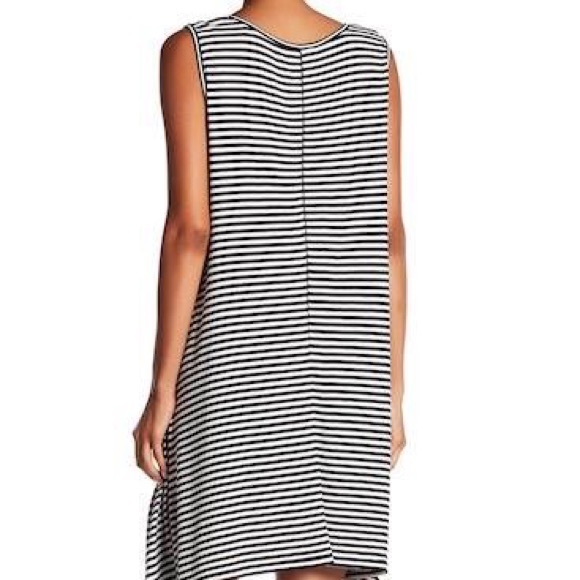 MAX STUDIO "Stripe Tank" Black/White Trapeze Dress - Picture 2 of 2