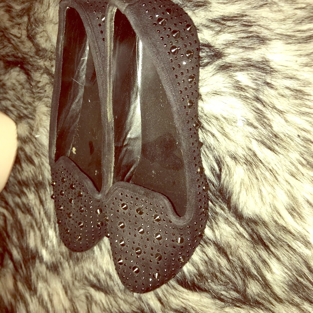 Black loafer/flats with spikey studs
