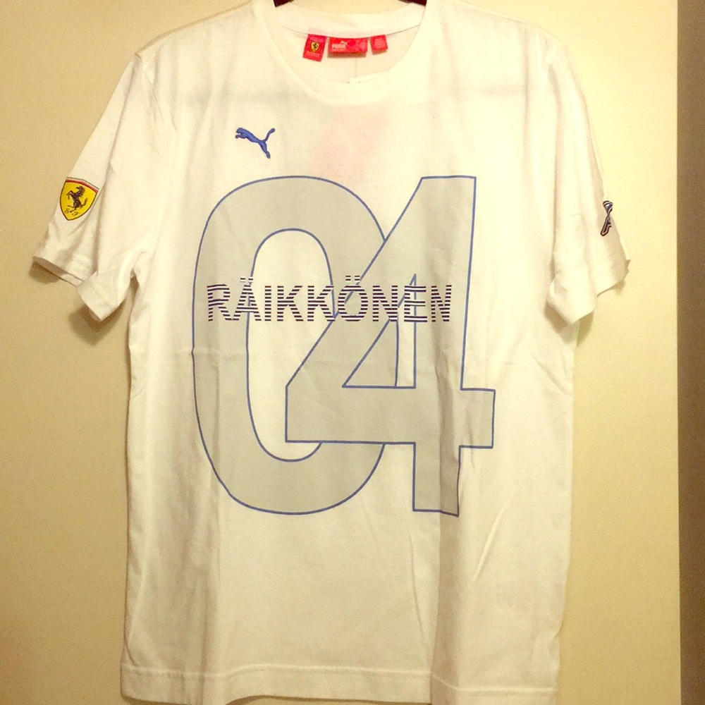 NWT Puma Ferrari "Räikkönen 04” White Tee ‘M’