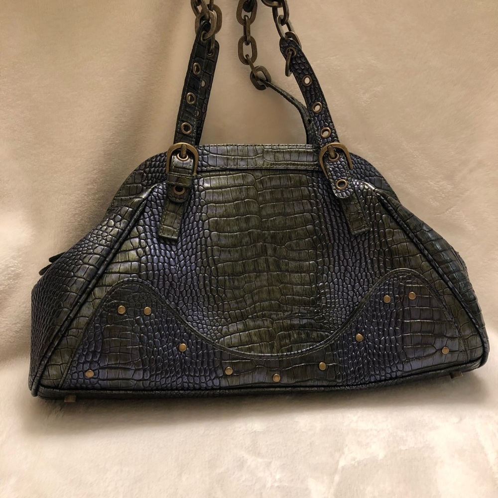 Authentic Charlie Lapson - croc embossed leather