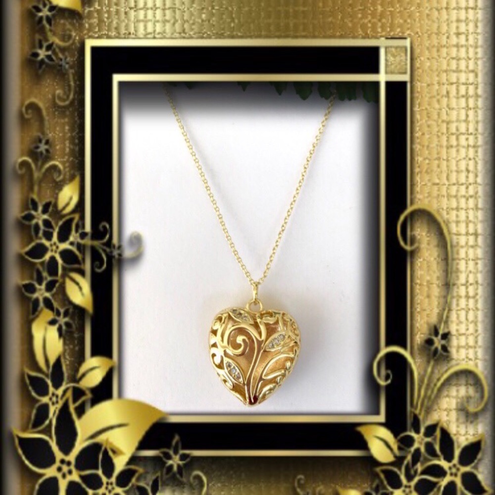 🌺🌴🌺 GOLD HEART ❤️ NECKLACE 🌺🌴🌺 - Picture 3 of 4