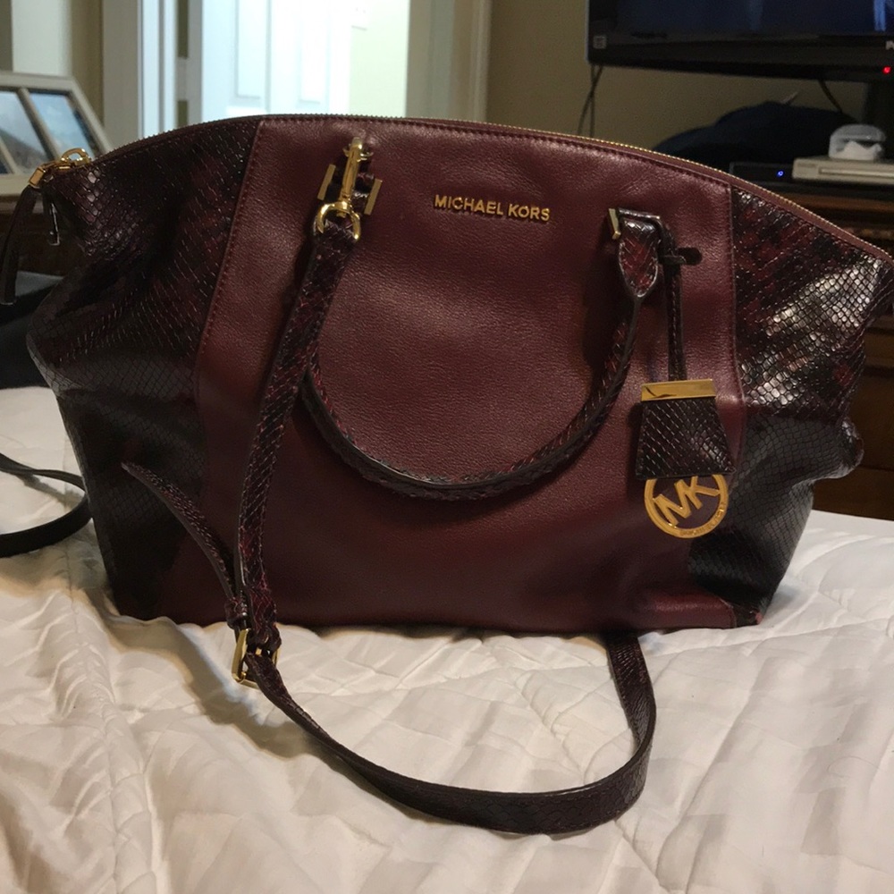 Michael Kors burgundy Crossbody tote