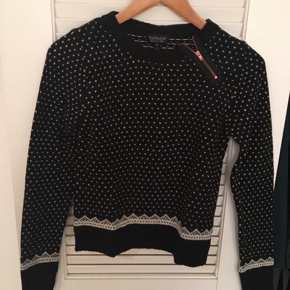 Topshop Winter Alpine Pattern Sweater - image 1