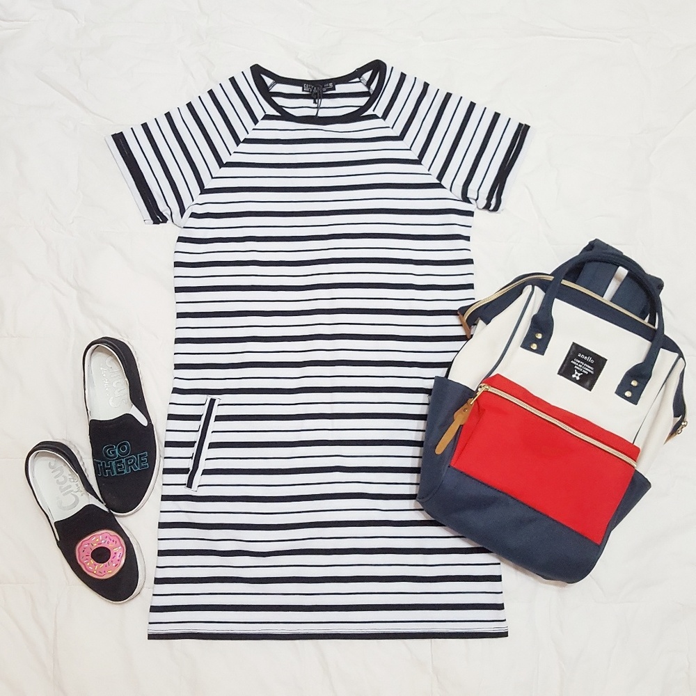 Cotton On Black & White Pocket Dress