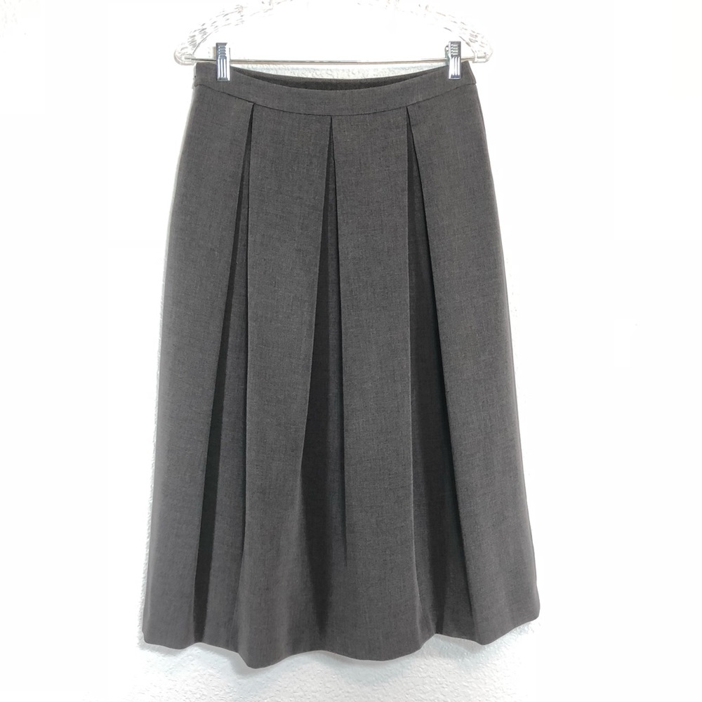 Chelsea 28 Grey Wide-Pleat Midi Skirt Size Small