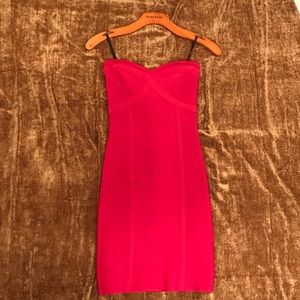 Women’s Bebe XS Strapless Magenta Bandage Dress