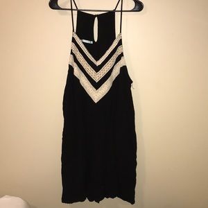 NWT Black romper with cream detailing
