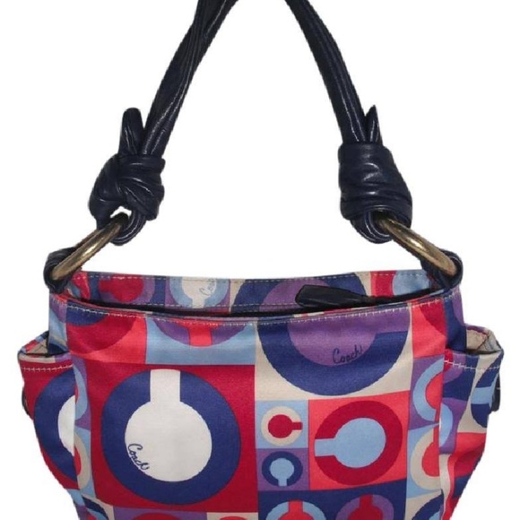 Coach Satin Sateen Optic Logo Shoulder Bag - Picture 1 of 3