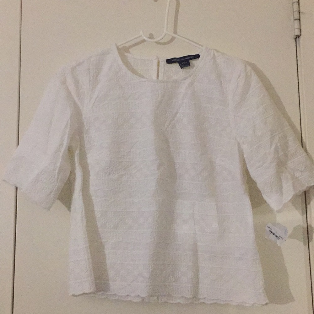 French Connection Tonal Emb White blouse