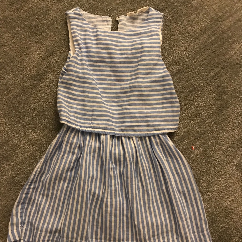 H & M blue and white striped dress size 4-5