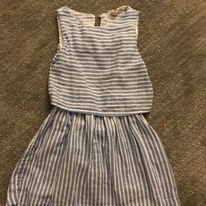 H & M blue and white striped dress size 4-5