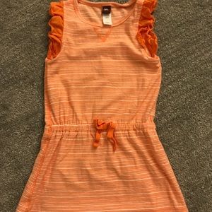 Tea Collection orange white striped dress size 4