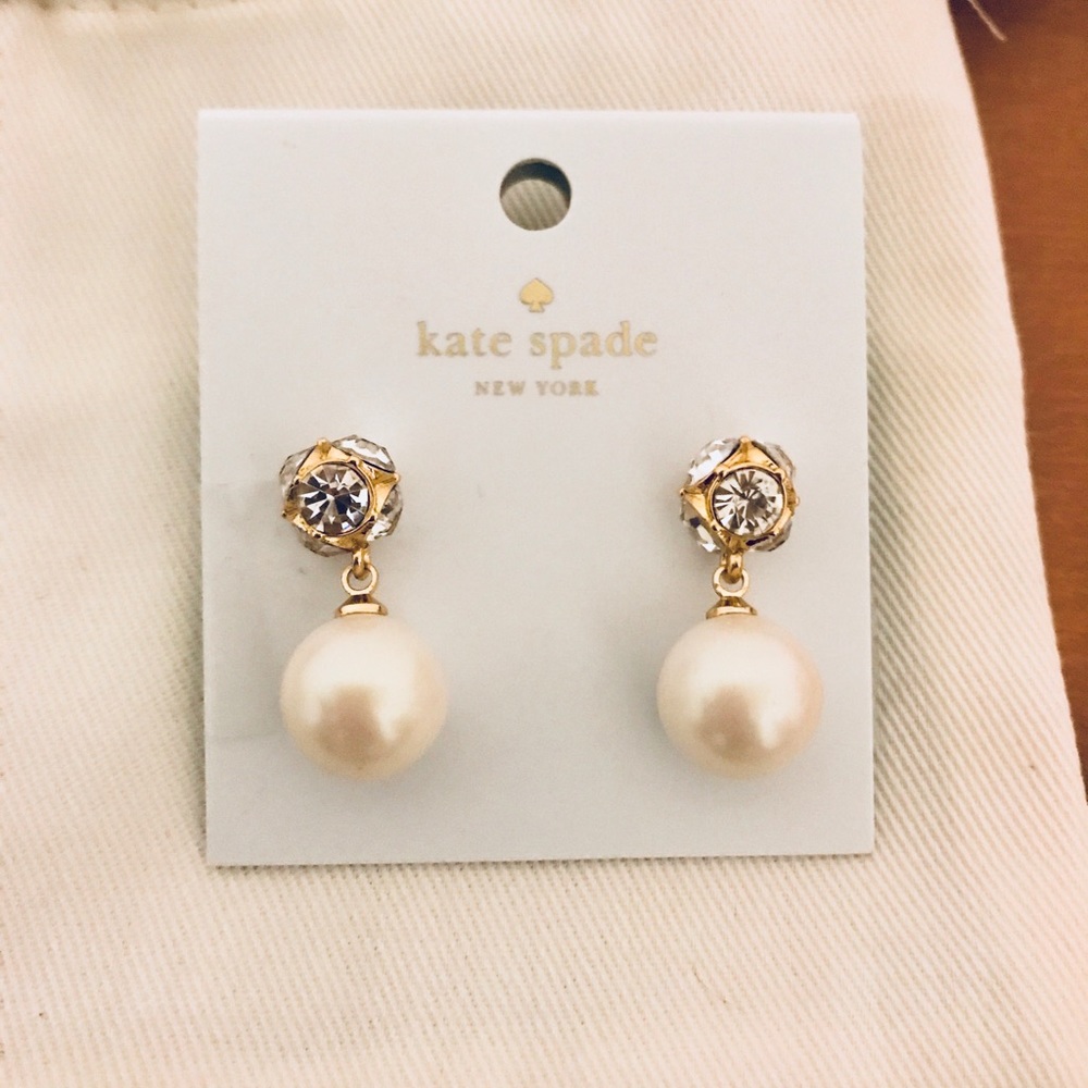 Kate Spade pearl drop down earrings