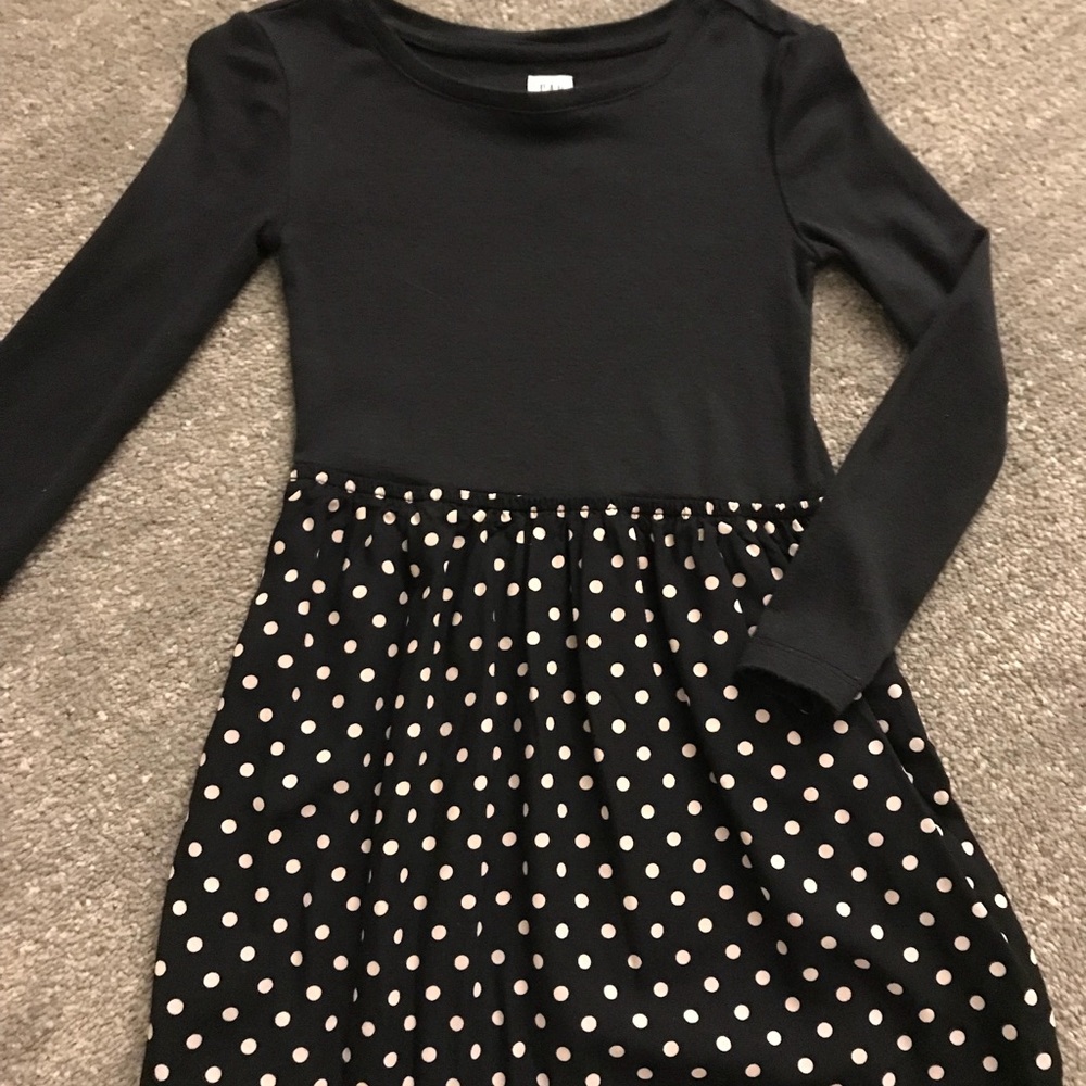 Gap size 4 black dress with polka dots