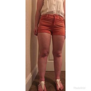 Orange Denim Shorts 😍