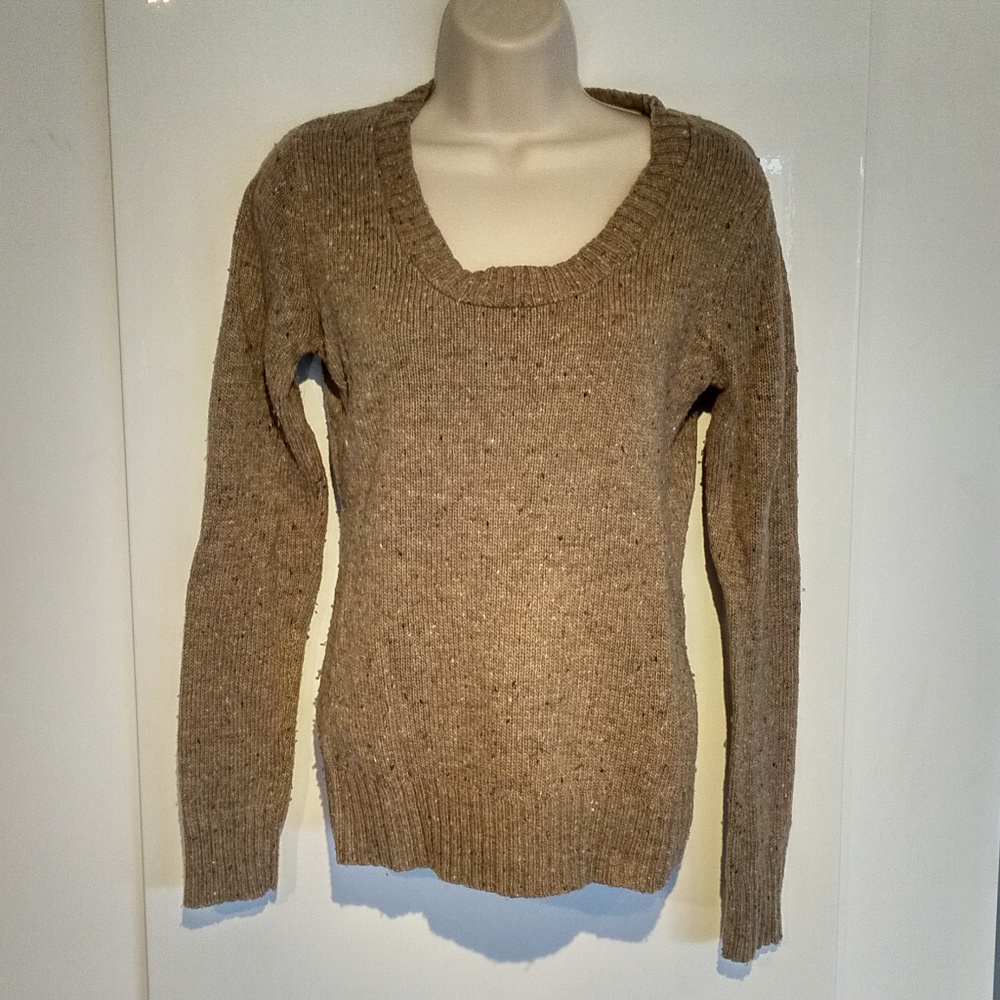 Merona Heathered/Flecked Beige Knit Sweater XS