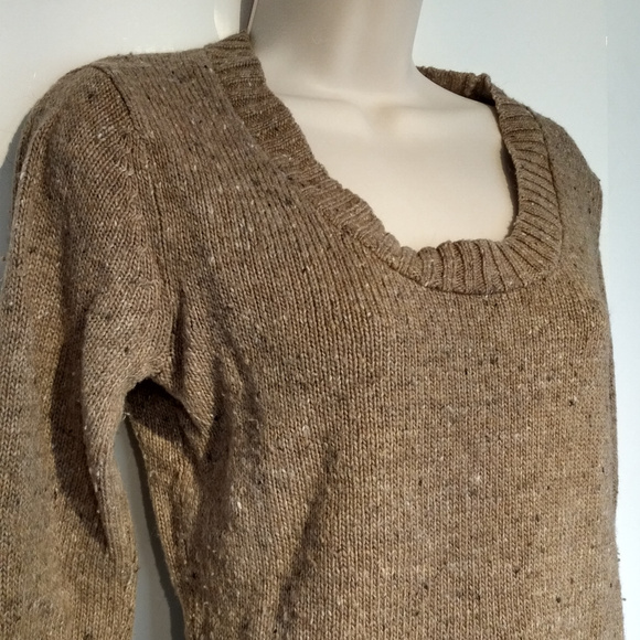 Merona Heathered/Flecked Beige Knit Sweater XS - Picture 3 of 4