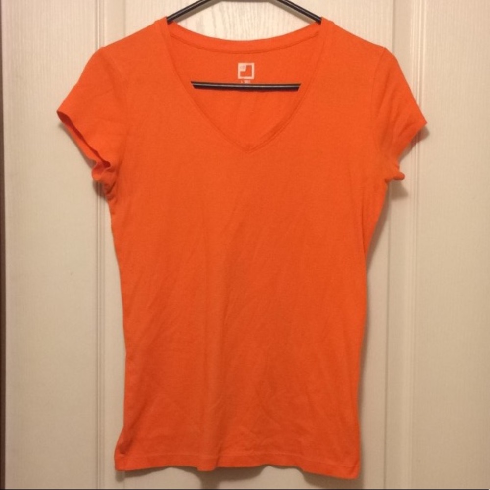 Orange V-Neck Tee