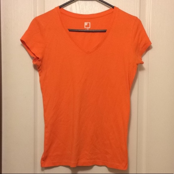 Orange V-Neck Tee - Picture 1 of 4