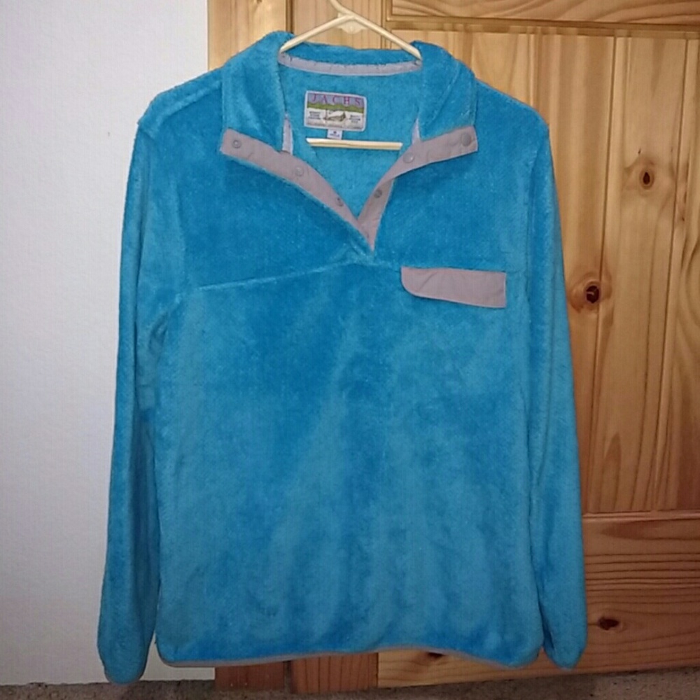 Fuzzy crewneck jacket