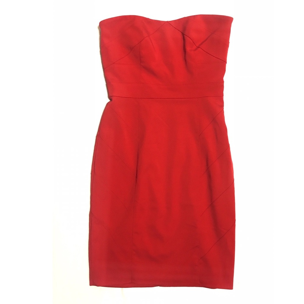 Vera Wang Coral Strapess Cocktail Dress