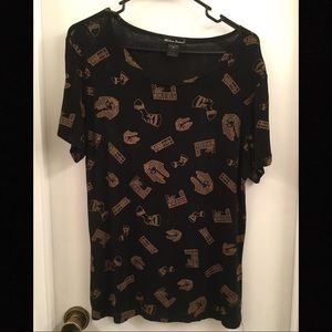 Vintage Egyptian print blouse