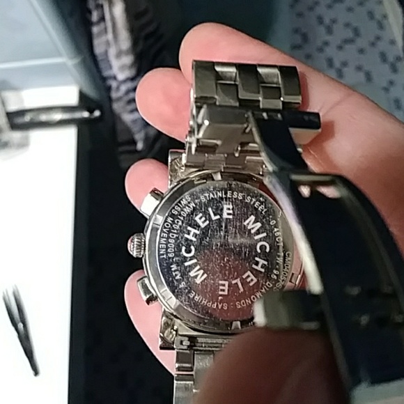Diamond bezel michele watch main image 3