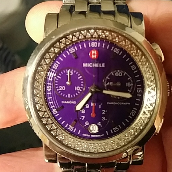 Diamond bezel michele watch