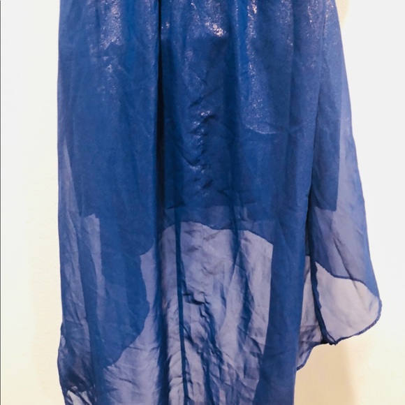❤️Angl Sheer S high low dress Blue shimmer - Picture 3 of 6