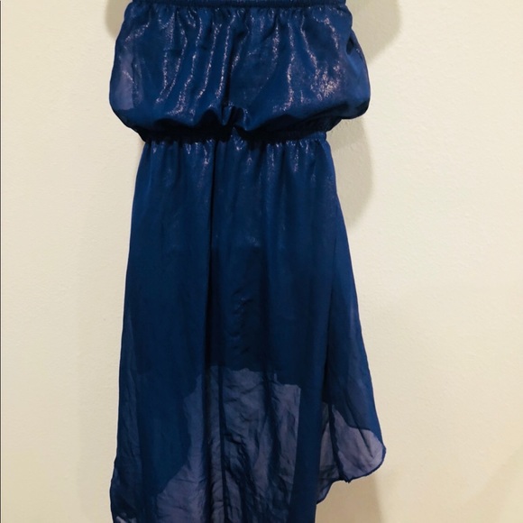❤️Angl Sheer S high low dress Blue shimmer - Picture 6 of 6