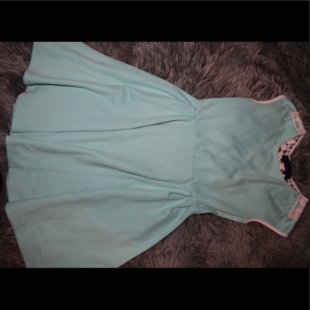 Teal Dress With Lace Back