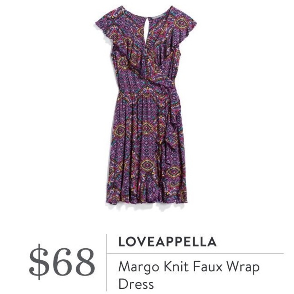 Loveappella Margo Knit Faux Wrap Dress Large