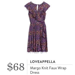 Loveappella Margo Knit Faux Wrap Dress Large